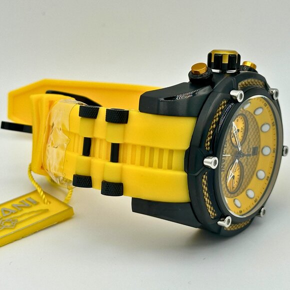 Invicta Men's Watch Bolt Yellow Dial Yellow Silicone Strap Date PREMIUM Classics - Picture 8 of 10